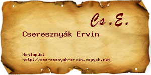 Cseresznyák Ervin névjegykártya