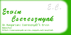 ervin cseresznyak business card